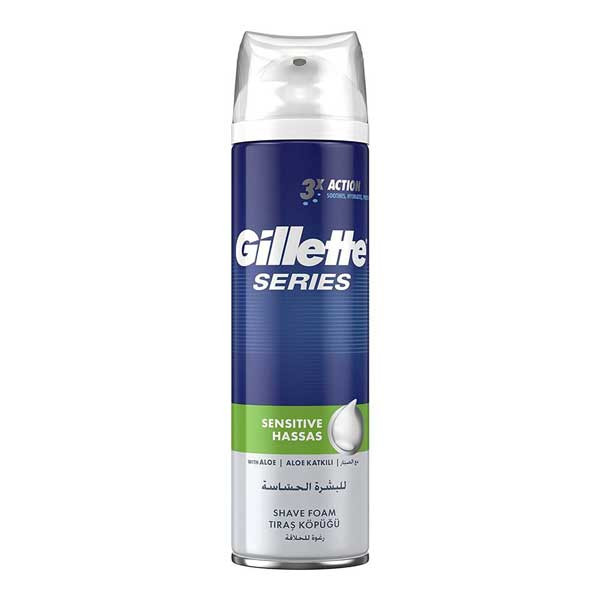 Gillette Series 3X Sensitive Shaving Foam, 250ml