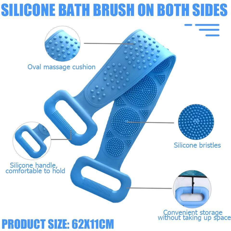 Silicone Back Scrubber Soft Loofah Bath Towel Bath Belt
