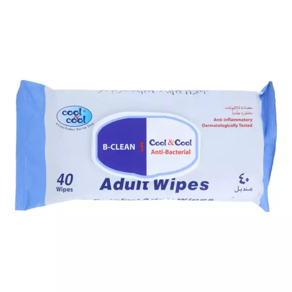 COOL & COOL ADULT WIPES 40S