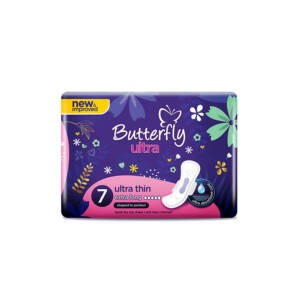 Butterfly Ultra-Thin Economy Pack Sanitary Packs Extra Long, 7 Pc